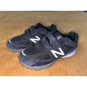 New Balance  Kids' Sneakers Size 3M Black/Grey Boys Velcro Strap Athletic Shoe